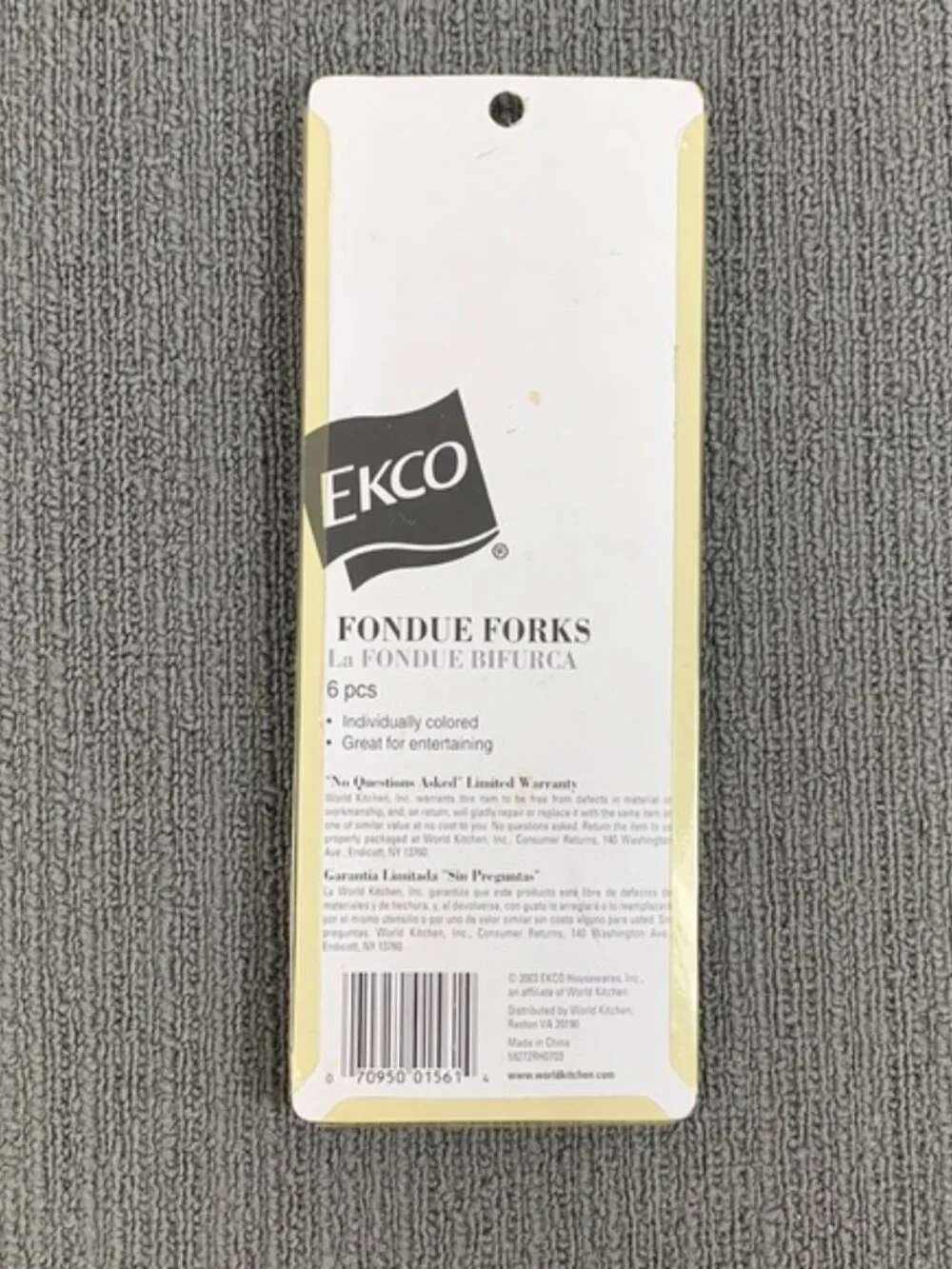 Vintage Ekco Fondue Forks Individually Colored Ends 6 Pcs New in package 2003